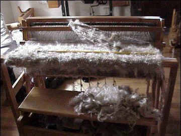 view of weaving process
