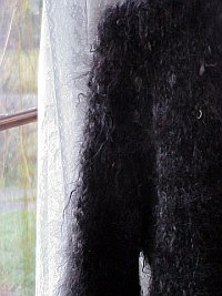woman wearing a mohair sweater