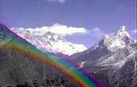 rainbow accross the Himalayas